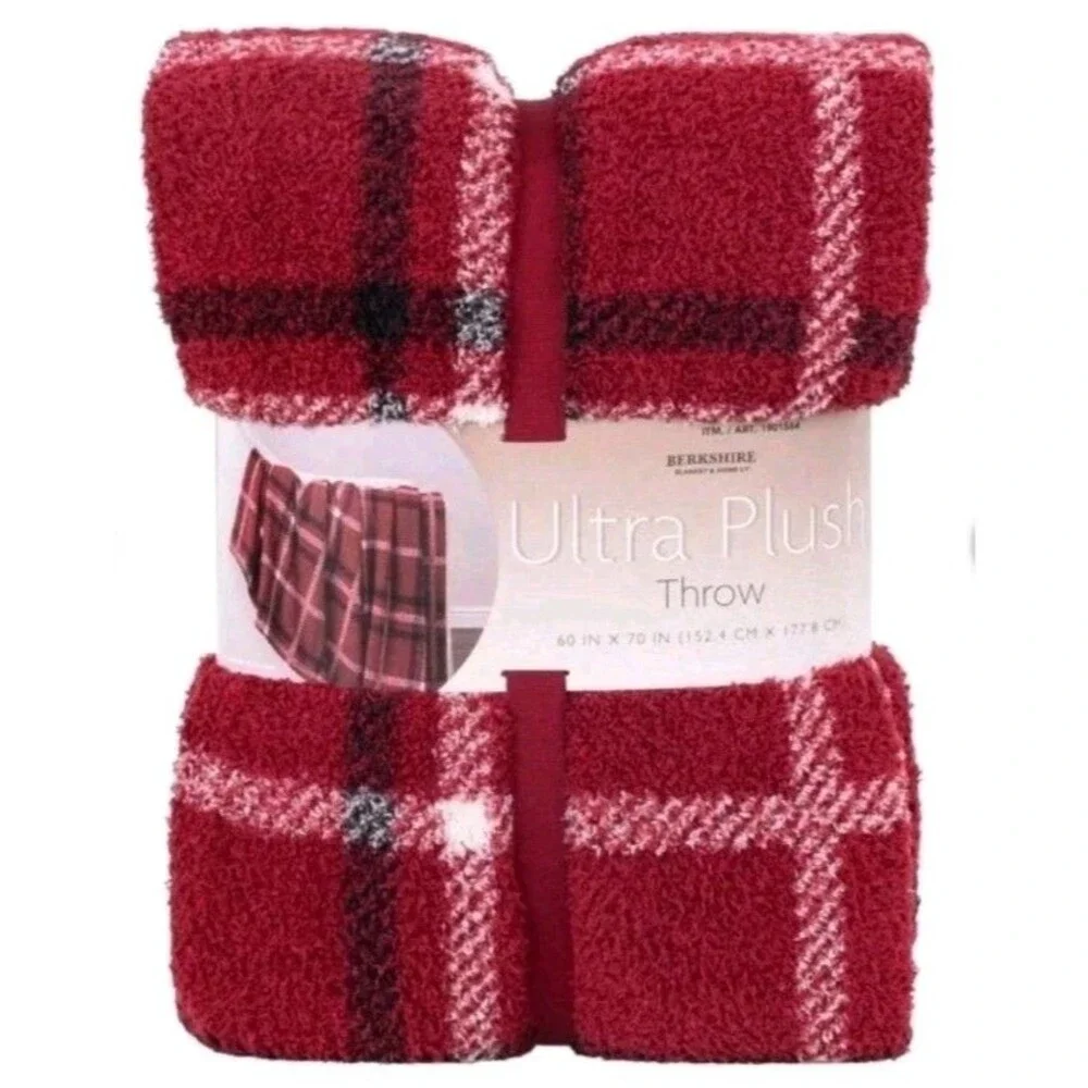 Berkshire Retro Plaid Plush Throw Blanket 60x70